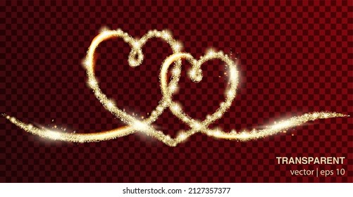 Vector elements with gold glitter brushes stroke text for your gift and wedding invitations. Editable transparent templates made with layers