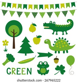 Vector elements in green color