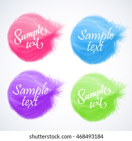 Vector elements for headers. Circle brush strokes. Colorful banners.