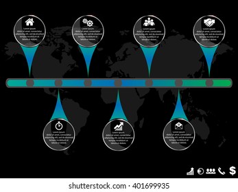 Vector elements for infographic. Modern template for your work, infograph, presentation or workflow. Concept with business icons and place for your text. EPS10