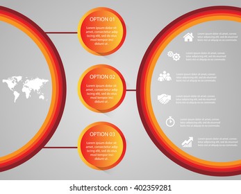 Vector elements for infographic. Modern template for your work, infograph, presentation or workflow. Concept with business icons and place for your text. EPS10