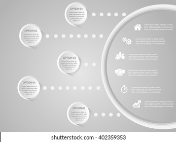 Vector elements for infographic. Modern template for your work, infograph, presentation or workflow. Concept with business icons and place for your text. EPS10