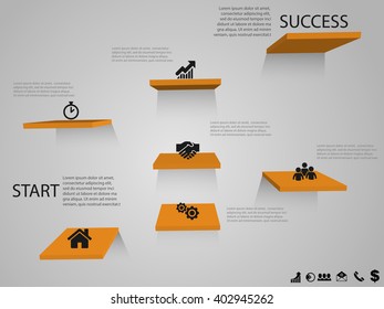 Vector elements for infographic. Modern template for your work, infograph, presentation or workflow. Concept with business icons and place for your text. EPS10