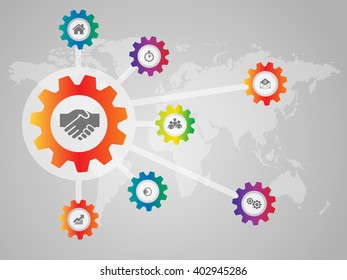 Vector elements for infographic. Modern template for your work, infograph, presentation or workflow. Concept with business icons and place for your text. EPS10