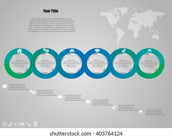 Vector elements for infographic. Modern template for your work, infograph, presentation or workflow. Concept with business icons and place for your text. EPS10