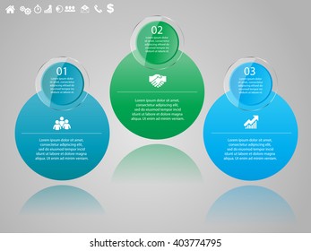 Vector elements for infographic. Modern template for your work, infograph, presentation or workflow. Concept with business icons and place for your text. EPS10