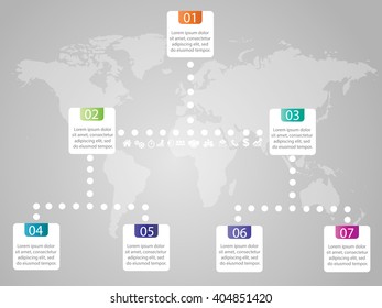 Vector elements for infographic. Modern template for your work, infograph, presentation or workflow. Concept with business icons and place for your text. EPS10