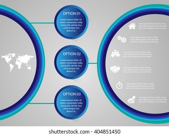 Vector elements for infographic. Modern template for your work, infograph, presentation or workflow. Concept with business icons and place for your text. EPS10