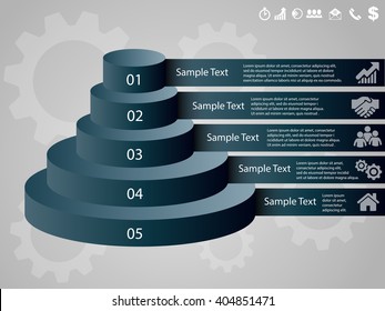 Vector elements for infographic. Modern template for your work, infograph, presentation or workflow. Concept with business icons and place for your text. EPS10