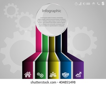 Vector elements for infographic. Modern template for your work, infograph, presentation or workflow. Concept with business icons and place for your text. EPS10