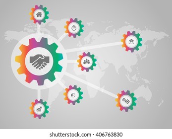 Vector elements for infographic. Modern template for your work, infograph, presentation or workflow. Concept with business icons and place for your text. EPS10