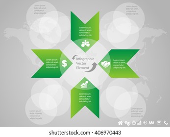 Vector elements for infographic. Modern template for your work, infograph, presentation or workflow. Concept with business icons and place for your text. EPS10