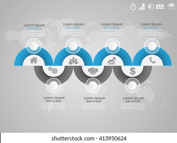 Vector elements for infographic. Modern template for your work with cubes, infograph, presentation or workflow. Concept with business icons and place for your text. EPS10