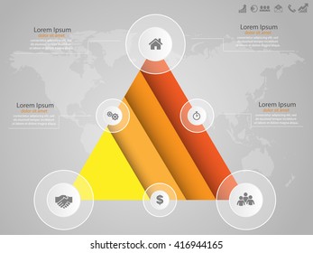 Vector elements for infographic. Modern template for your work with cubes, infograph, presentation or workflow. Concept with business icons and place for your text. EPS10