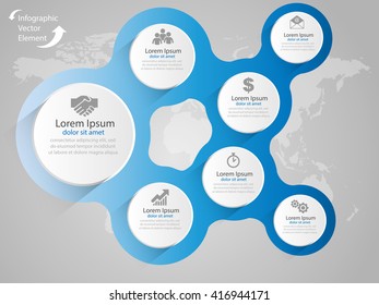 Vector elements for infographic. Modern template for your work with cubes, infograph, presentation or workflow. Concept with business icons and place for your text. EPS10