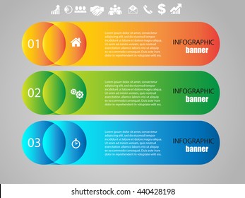 Vector elements for infographic. Modern template for your work, infograph, presentation or workflow. Concept with business icons and place for your text. EPS10