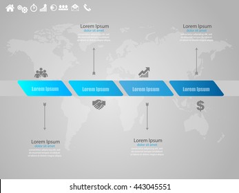 Vector elements for infographic. Modern template for your work, infograph, presentation or workflow. Concept with business icons and place for your text. EPS10