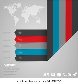 Vector elements for infographic. Modern template for your work, infograph, presentation or workflow. Concept with business icons and place for your text. EPS10
