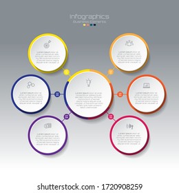 Vector elements for infographic. presentation and chart. steps or processes. options number workflow template design.6 step.