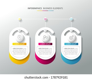 Vector elements for infographic. presentation and chart. steps or processes. 
options number workflow template design.3 step. 