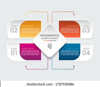 Vector elements for infographic. presentation and chart. steps or processes. 
options number workflow template design.4 step. 