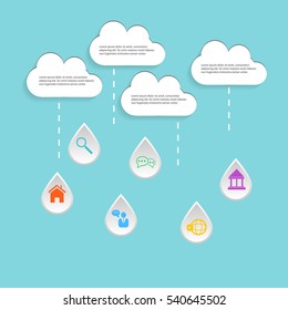 Vector elements for infographic rain,cloud Abstract background.