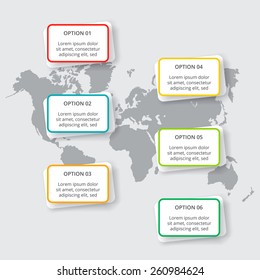 Vector elements for infographic. Template for diagram, graph, presentation. Business concept with 6 options, parts, steps or processes. Abstract background