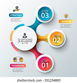 Vector elements for infographic. Template for diagram, graph, presentation and chart. Business concept with 3 options, parts, steps or processes. Abstract background.