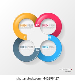 Vector elements for infographic. Template for diagram, graph, presentation and chart. Business concept with 4 options, parts, steps or processes. Abstract background.