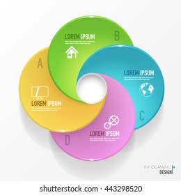 Vector elements for infographic. Template for diagram, graph, presentation and chart. Business concept with 4 options, parts, steps or processes. Abstract background.