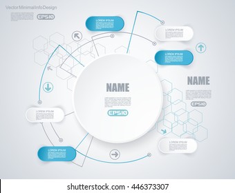 Elementos vetoriais para infográfico. Modelo para diagrama, gráfico, apresentação e gráfico em fundo de tecnologia abstrata com hexágonos.