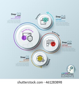 Vector elements for infographic. Template for diagram, graph, presentation and chart. Business concept with 4 options, parts, steps or processes. Abstract background.