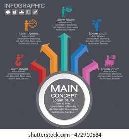 Vector elements for infographic. Template for diagram, graph, presentation and chart. Business concept with 5 options, parts, steps or processes. 