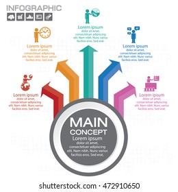 Vector elements for infographic. Template for diagram, graph, presentation and chart. Business concept with 5 options, parts, steps or processes. 
