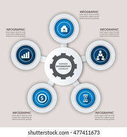 Vector elements for infographic. Template for diagram, graph, presentation and chart. Business concept , parts, steps or processes. Abstract background.