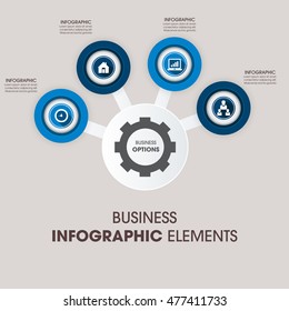 Vector elements for infographic. Template for diagram, graph, presentation and chart. Business concept , parts, steps or processes. Abstract background.