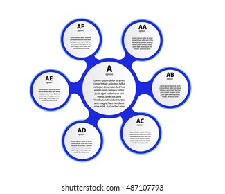 Vector elements for infographic. Template for diagram, graph, presentation and chart. Business concept with 6 options, parts, steps or processes. Abstract background.