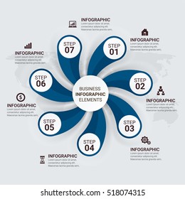 Vector elements for infographic. Template for diagram, graph, presentation and chart. Business concept, parts, steps or processes. Abstract background.