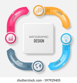 Vector elements for infographic. Template for diagram, graph, presentation and chart. Business concept with 4 options, parts, steps or processes. Abstract background.