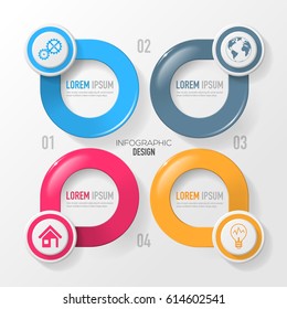 Vector elements for infographic. Template for diagram, graph, presentation and chart. Business concept with 4 options, parts, steps or processes. Abstract background.