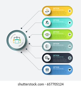 Vector elements for infographic. Template for diagram, graph, presentation and chart. Business concept with 6 options, parts, steps or processes. Abstract background