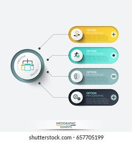 Vector elements for infographic. Template for diagram, graph, presentation and chart. Business concept with 4 options, parts, steps or processes. Abstract background