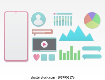 Vector elements of infographics 3d style set