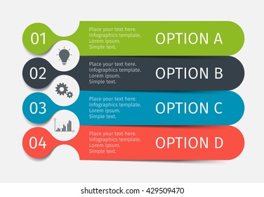Vector elements for Infographics design. List for diagram, workflow layout, flowchart, steps, parts, timeline infographic, chart, web design, background. Modern concept with 4 options, parts, process