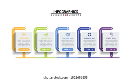 Vector elements for infographics. presentation and chart. steps or processes. 
options number workflow template design.6 steps. 