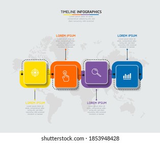 Vector elements for infographics. presentation and chart. steps or processes. 
options number workflow template design.4 steps.