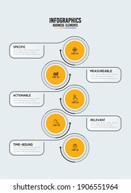 Vector elements for infographics. presentation and chart. steps or processes. 
options number workflow template design. 5steps.