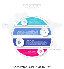 Vector elements for infographics. presentation and chart. steps or processes. options with numbers, workflow template design. 4 steps.