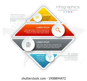 Vector elements for infographics. presentation and chart. steps or processes. options with numbers, workflow template design. 4 steps.