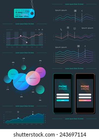 vector elements of infographics and user interface 